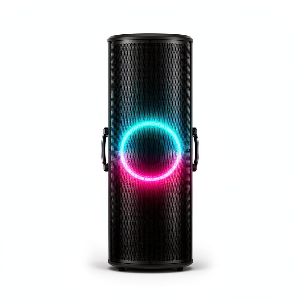 Standing party speaker with light ring